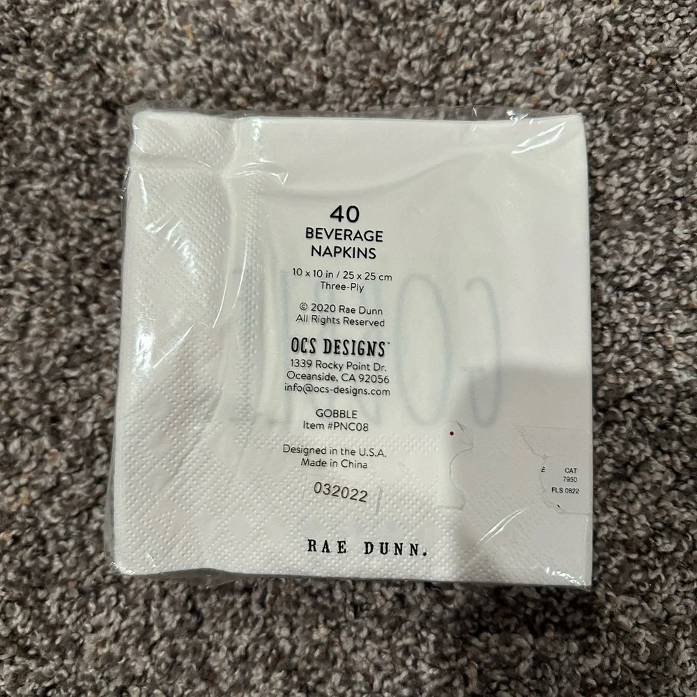 Rae Dunn “Gobble” Beverage Napkins